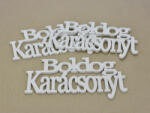  Fa - "Boldog Karácsonyt" felirat koszorúra fehér 14cm 3db/csomag - kosarbolt