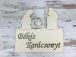  Natúr fa - "Békés Karácsonyt" ajtódísz 24cm - kosarbolt