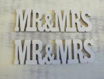  Fa "MR&MRS" felirat fehér 3x10, 5cm 2db/csomag