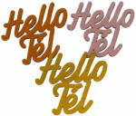  Arany "Hello Tél" felirat színes 8x8cm 3db/csomag