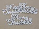  Merry Christmas felirat elegáns fehér 15cm 3db/csomag - kosarbolt
