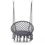 ModernHOME Leagan suspendat pentru interior/exterior, cu spatar si perna, cuib de barza, gri, GW-076G Leagan