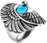BeSpecial Inel inox cu vultur si turcoaz (ILA026_173)