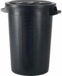 MOSER Pubele plastic cu capac 75 l, negre Cos de gunoi