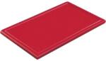 Gastro Fund pentru tăiere, din plastic 60x40x3 cm, cu caneluri, roșu Tocator
