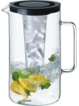 Bohemia Cristal Ulcior de sticlă Bohemia Cristal Simax 2, 5 l cu capac negru și rezervor pentru gheață