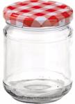 Gastro Borcan conserve, set 6 bucăți, 212 ml, cu capac în carouri, pentru gem Gastro
