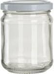 Gastro Lekváros befőttes üveg, 212 ml, 6 db, kerek, fehér fedő, Gastro