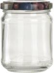 Gastro Lekváros befőttes üveg, 212 ml, 6 db, kerek, gyümölcs mintájú fedő, Gastro