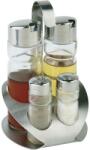 APS Menász 4 részes rozsdamentes, üveg, só, fűszer, fogpiszkáló, olaj, ecet, APS