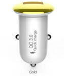 DEVIA Mushroom series car charger (QC3.0-18W) gold (T-MLX37521) - vexio