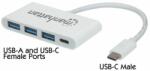Manhattan USB HUB - Type-C-ről 3db USB 3.0-ra+1db USB Type-C, Power Delivery, Fehér (163552) - mentornet