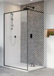 Radaway Modo New Black II Frame Walk-in zuhanyfal 160 cm, átlátszó üveg, fekete profilszín 3891645456 (389164-54-56)