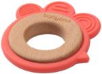 Babyono Силиконова гризалка с дървен ринг Babyono - Кокошчица (5901435413227)