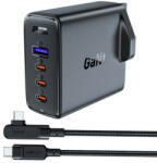 ACEFAST Incarcator retea GaN UK 100W Power Delivery 3 x USB-C 1 x USB Negru (6974316281962)