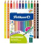 Pelikan Színes ceruza készlet 12db-os PELIKAN Silverino, vastag, háromszögű, lakkozott