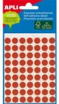 APLI Etikett, kör 8 mm, kézzel írható, színes, APLI, piros, 288 etikett/csomag (2046)