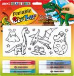 AMOS Üvegmatricafesték készlet AMOS 6x10, 5ml festék 28db kontúrozott matricával dínós (FDWD0015)