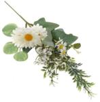  Selyemvirág ág margarétával 45cm zöld, fehér (JS44195)