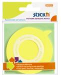 STICKN Öntapadó jegyzet STICK`N, 70x70mm, 50lap, sárga buborék forma (21544)