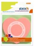 STICKN Öntapadó jegyzet STICK`N, 70x70mm, 50lap, rózsaszín szív (21545)