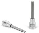 Fortum bitdugófej, imbusz, 1/2", hosszú, 61CrV5/S2, mattkróm; 6mm (HX6), 100mm FORTUM (4700626) - aszivattyus