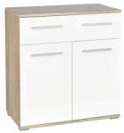  Comoda dormitor HM Lima KM1, Pal Melaminat, cu 2 usi, un sertar, cant ABS, stejar sonoma/alb Comoda