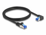 Delock RJ45 hálózati kábel Cat. 6A S/FTP egyenes / jobbra hajló 1 m fekete (80222)