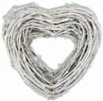  Fonott vessző szív dekoráció lyukas 22cm - kosarbolt