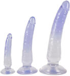 Crystal Clear - anál tréner dildó készlet - 3 db (átlátszó-kék)