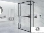RIHO Walk-In Lucid GD404 140 cm-es matt fekete zuhanyfal G005040121 (G005040121)