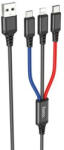 hoco. X76 3in1 Lightning - Type-c - Micro Usb Kábel 1 Méter Fekete-piros-kék
