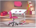  Birou ergonomic pentru copii HM Collorido, inaltime reglabila, unghi inclinare ajustabil, cadru metalic, MDF, 100x66x69-84 cm, alb