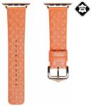 DUX DUCIS pótszíj (egyedi méret, valódi bőr, 3D rombusz minta) NARANCSSÁRGA Apple Watch Series 7 41mm, Apple Watch Series SE 2 40mm, Apple Watch Series 6 40mm, Apple Watch Series 8 41mm, Apple W (GP-142292)