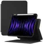 Baseus MINIMALIST tok álló, bőr hatású (aktív FLIP, mágneses rögzítés, TRIFOLD, Apple Pencil tartó) FEKETE Apple IPAD Pro 12.9 (2021) (ARJS040801)