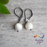Kristály Jóga Shop Gyöngyház 8 mm-es fülbevaló (csont színű)