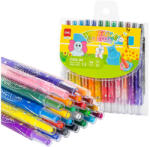 Deli Creioane colorate cerate retractabile, 24 culori/set DELI