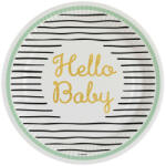 Amscan Hello Baby papírtányér 8 db-os 23 cm (DPA9913150)