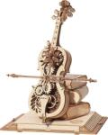 Rokr Puzzle 3D mecanic, cutiuta muzicala, Violoncel magic, ROKR, Lemn, 199 piese