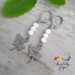 Kristály Jóga Shop Gyöngyház 4 mm-es fülbevaló szitakötővel