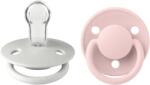 BIBS - Set 2 suzete De Lux Silicon, tetina rotunda, marime universala-Haze/Blossom