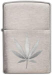 Zippo Bricheta originala Zippo, Cannabis Design Brushed Chrome Engraved (ACC-BRI-ZIPPO-CDBCE) Bricheta