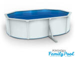 Pontaqua Family Pool ovális 4, 9x3, 6x1, 2 fehér, 0, 4mm PVC fólia, 2 gégecső, szkimmerrel, befúvóval (MSA 113)