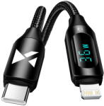 Wozinsky USB-C cable - Lightning Wozinsky WUCLC1 with LED display 36W 1m - black