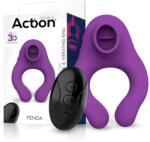 Action Fenda Vibrating Ring with Licking Tongue and Remote Control 3 Motors Purple