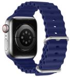 DUX DUCIS pótszíj (egyedi méret, szilikon, állítható, hullám minta) SÖTÉTKÉK Apple Watch Series 1 42mm, Apple Watch Series 2 42mm, Apple Watch Series SE 2 44mm, Apple Watch Series 7 45mm, Ap (GP-142287)