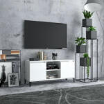 vidaXL magasfényű fehér TV-szekrény fémlábakkal 103, 5 x 35 x 50 cm (805974)