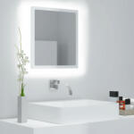 vidaXL magasfényű fehér akril LED-es fürdőszobatükör 40x8, 5x37 cm (804913)