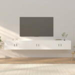 vidaXL 3 db fehér falra szerelhető TV-szekrény 100 x 34, 5 x 40 cm (3188374)