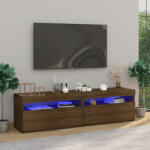 vidaXL 2 db barna tölgy színű TV-szekrény LED-világítással 75x35x40 cm (815128)